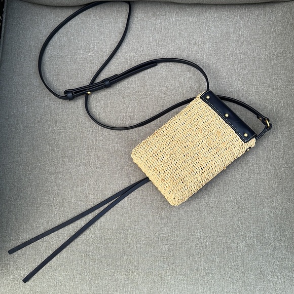 TORY BURCH Miller Straw Phone Crossbody - Midnight - Picture 3 of 16